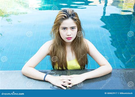 Asian woman posing in bikini Stock Photos and Images